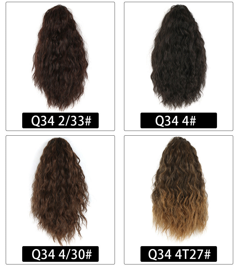 Short Curly Hair Invisible Velcro Fluffy Corn Perm Mustache Ponytail African Pigtail