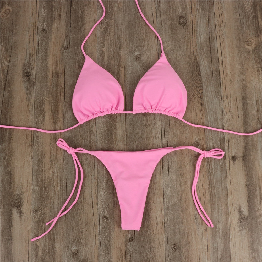 Halterneck Lace-up Bikini