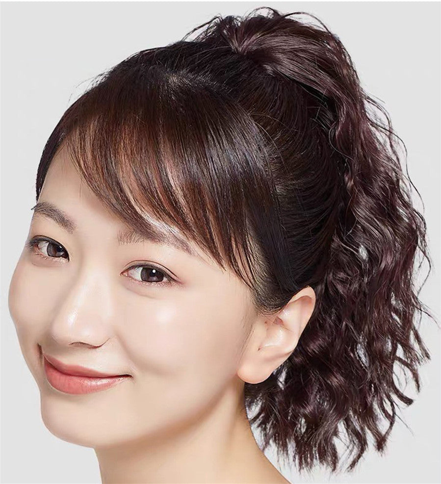 Short Curly Hair Invisible Velcro Fluffy Corn Perm Mustache Ponytail African Pigtail