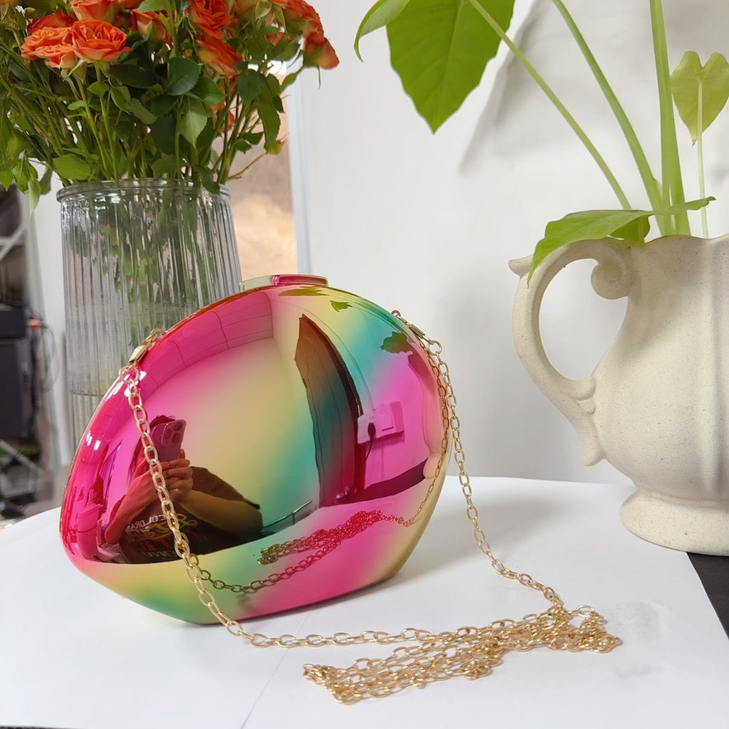 Acrylic Metallic Goose Clutch