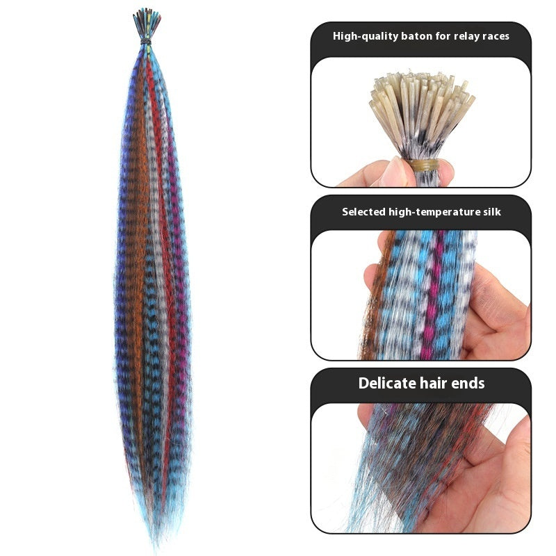 Feather Wig Colored Chemical Fiber Stripes 13 Colors