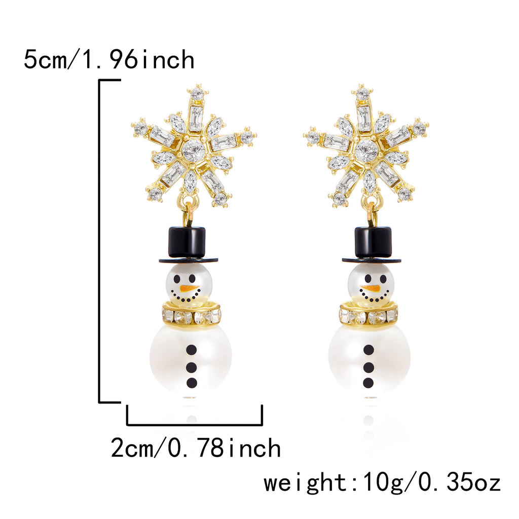 Snowman Pendant Earrings
