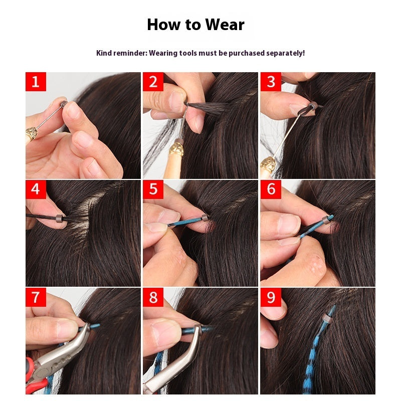 Feather Wig Colored Chemical Fiber Stripes 13 Colors