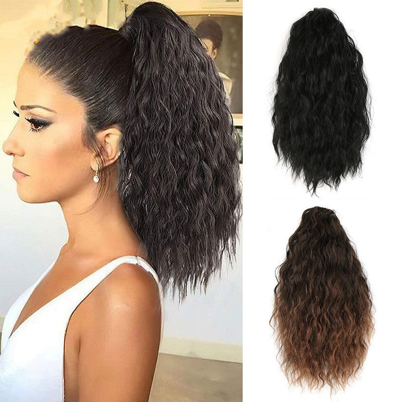 Short Curly Hair Invisible Velcro Fluffy Corn Perm Mustache Ponytail African Pigtail