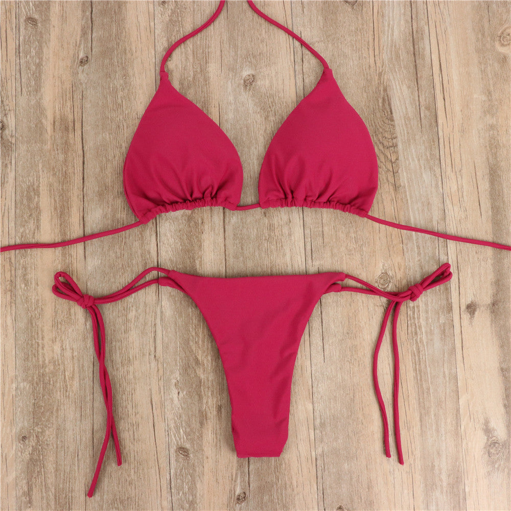 Halterneck Lace-up Bikini