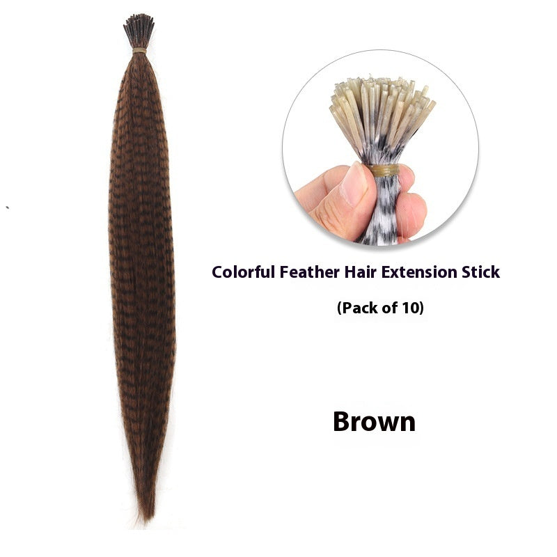 Feather Wig Colored Chemical Fiber Stripes 13 Colors