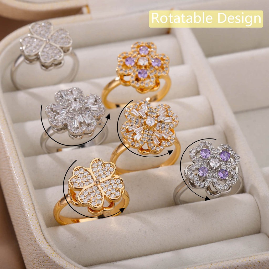 Rotatable Flower Rings
