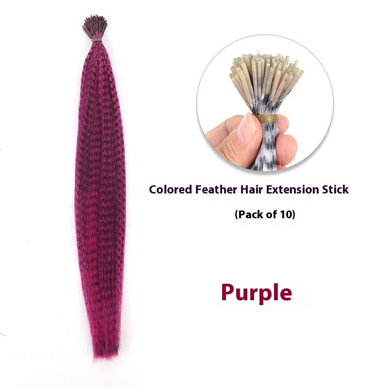 Feather Wig Colored Chemical Fiber Stripes 13 Colors